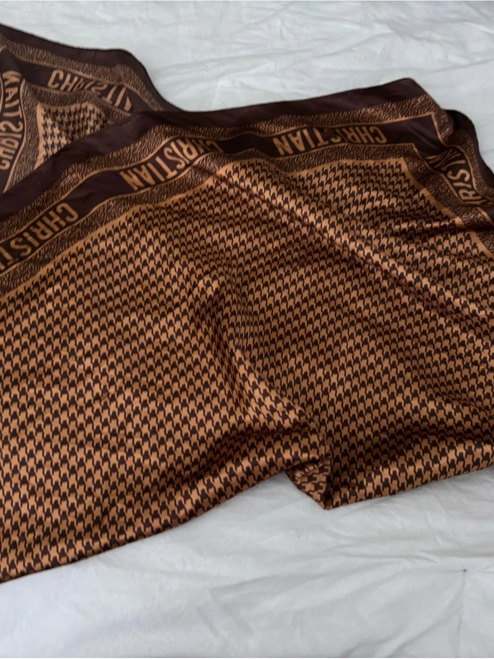Dior Brown Logo Wool-Blend Wrap Scarf